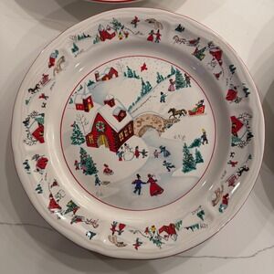 Farberware White Christmas Katherine Babanousky Dinner Plates Set of 8 Case 391